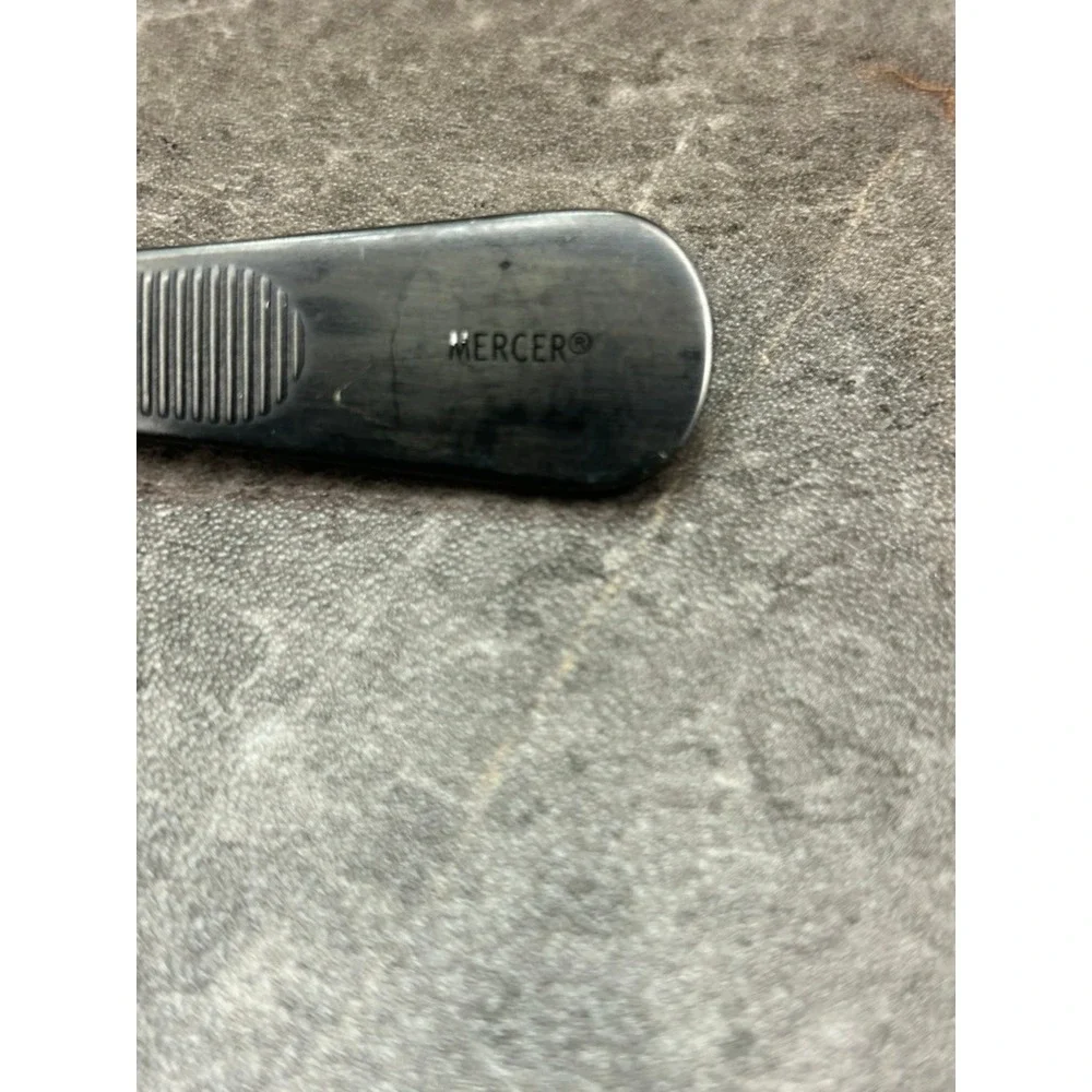 Mercer Culinary M35161 Perforated Plating Spoon Black Satin Stainless Steel 8 in